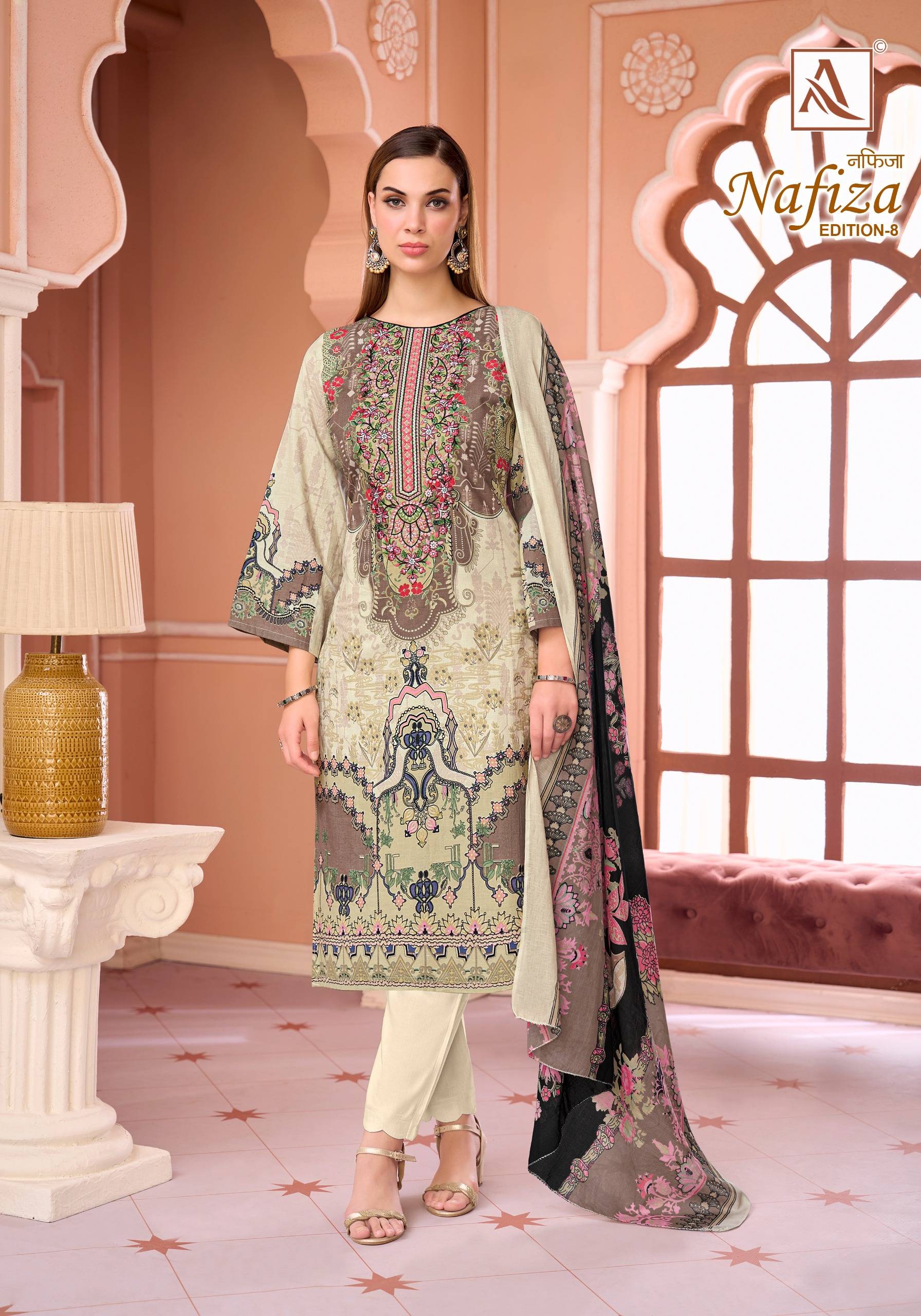 NAFIZA VOL 08 By Alok Suit 01 To 06 Series Beautiful Festive Suits Stylish Fancy Colorful Ethnic Wear Pure Cambric Cotton Print Dresses At Wholesale Price